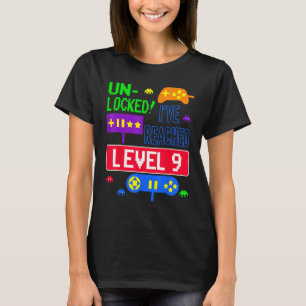 T-shirt Déverrouillé J'ai atteint le niveau 9 Arcade 9e an
