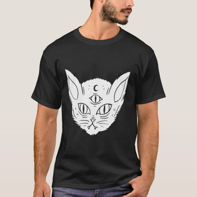 T-shirt Devil Chat Witchcraft Wicca Occult Witch Ésotériqu (Devant)