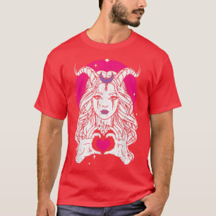 T-shirt Devil Girl Lazy Halloween Costume Witchcraft Wicca