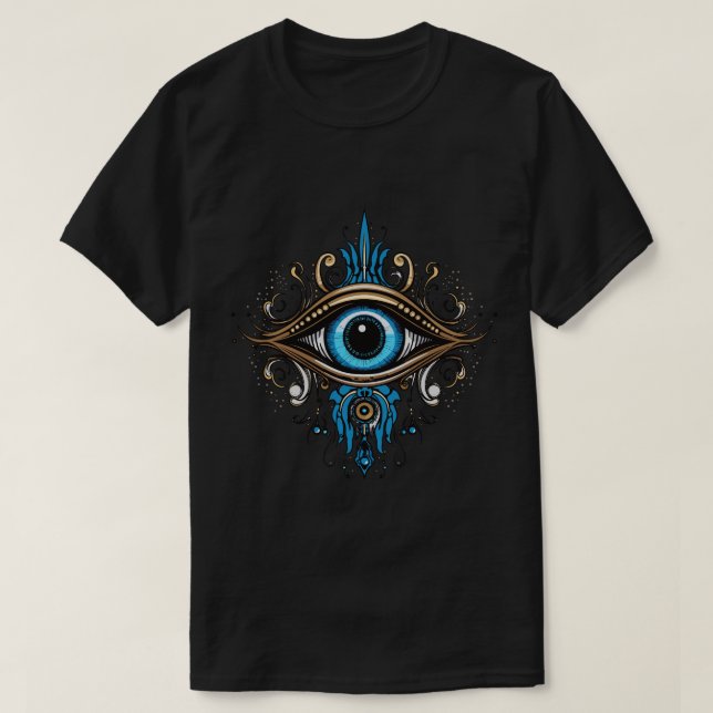 T-shirt Devil Purple Eye (Gold Edition) (Design devant)