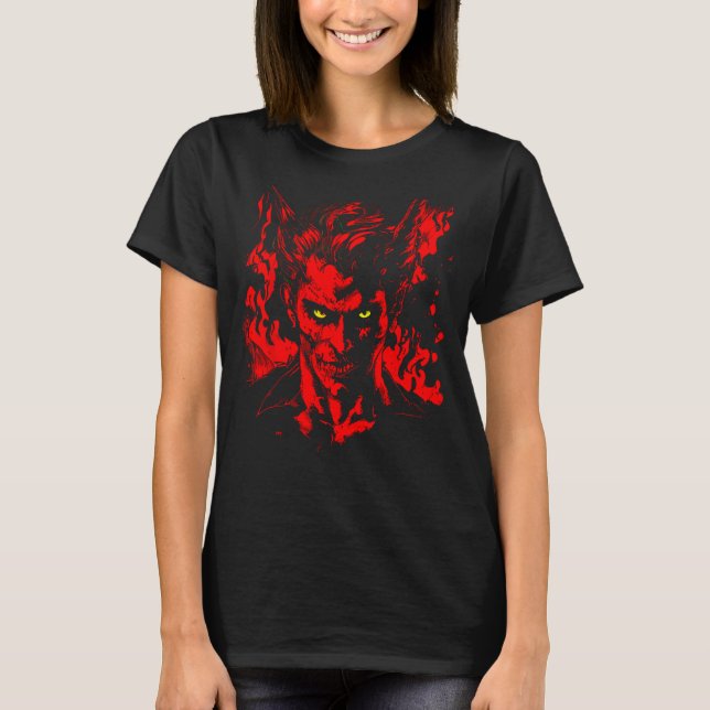 T-shirt Devil Red Demon Lucifer (Devant)