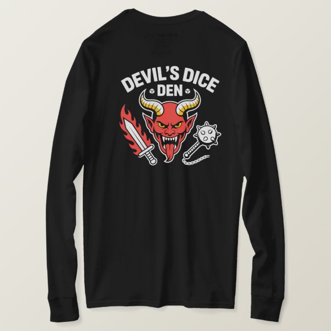 T-shirt Devil’s Dice Den RPG Gamer T‑Shirt – Red Demon Hea (Design dos)