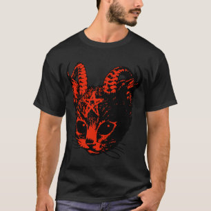 T-shirt Devil Satan Demon Kitten Pentagram Chats