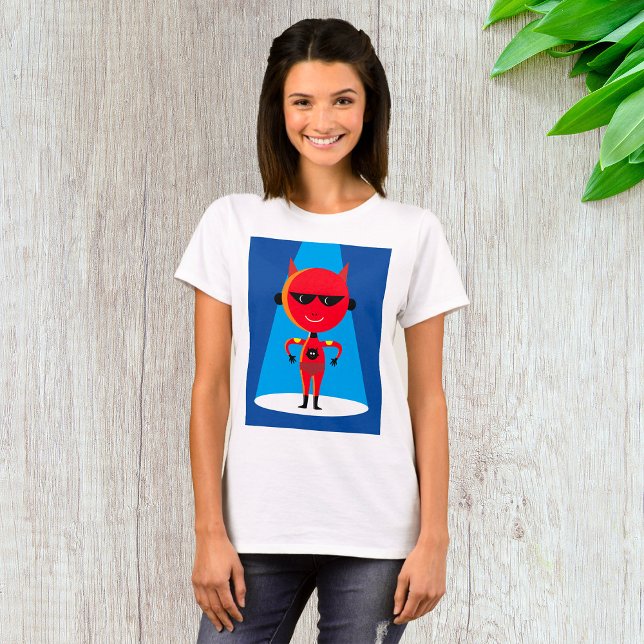 T-shirt Devil Superhero caractère gras rouge et bleu (Créateur téléchargé)