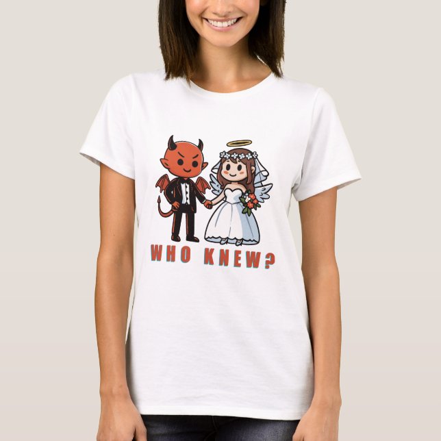 T-shirt Devilish Groom Design Mariage - Qui Savait ? (Devant)