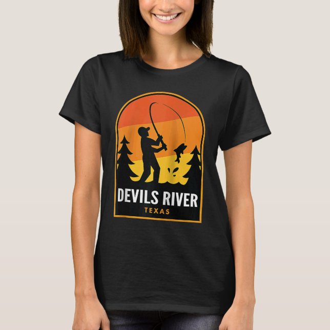 T-shirt Devils River Texas Fishing Raglan (Devant)
