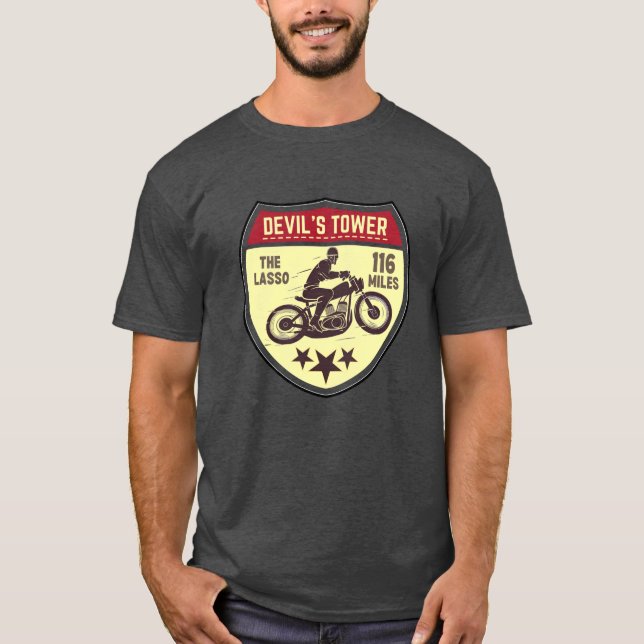 T-shirt Devil's Tower Road - la route de la moto lasso (Devant)