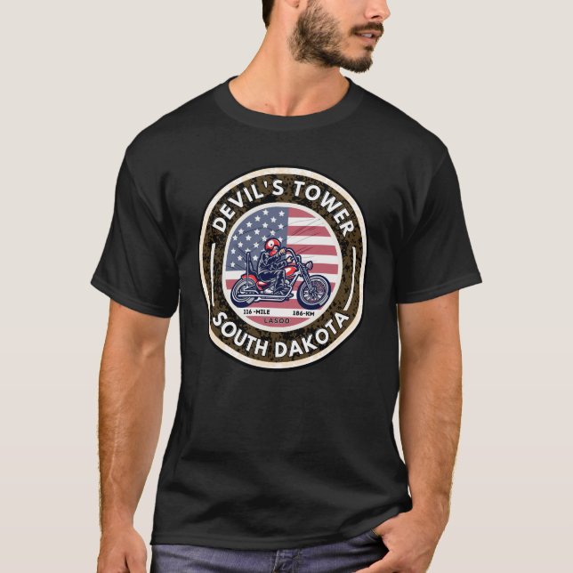 T-shirt Devil's Tower Road - le lasso Motorcycle road cade (Devant)