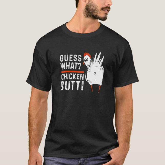 T-shirt Devine quoi cul de poulet  Poule blanche Poulet (Devant)