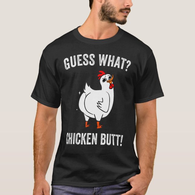 T-shirt Devine quoi Cul de poulet  Poules (Devant)