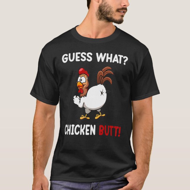 T-shirt Devinette Drôle Quel Croupion De Poulet ! (Devant)