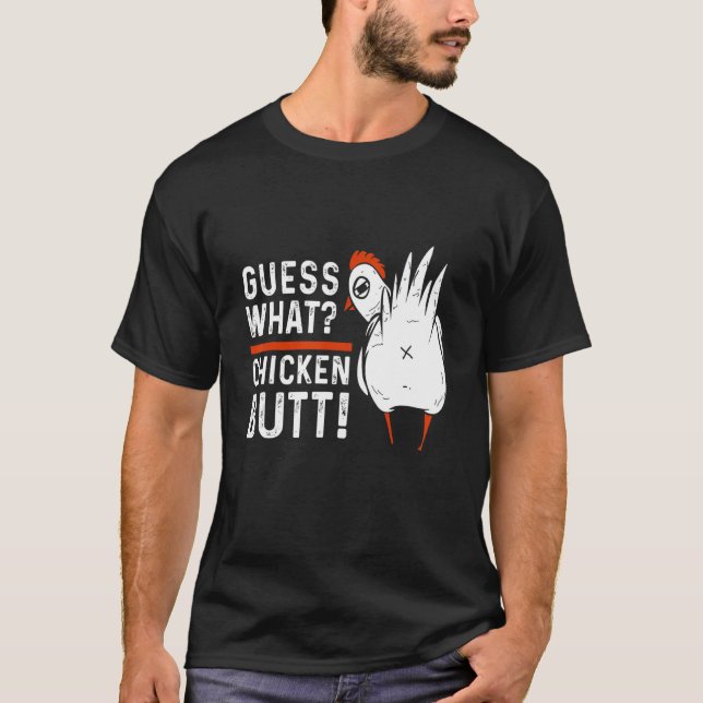 T-shirt Devinez Ce Beurre De Poulet Blanc Plaisanterie De  (Devant)