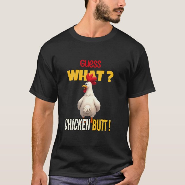 T-shirt Devinez Ce Beurre De Poulet Drôle Drôle Cartoon Po (Devant)