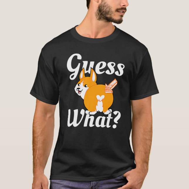 T-shirt Devinez ce Corgi Butt Chien Premium (Devant)