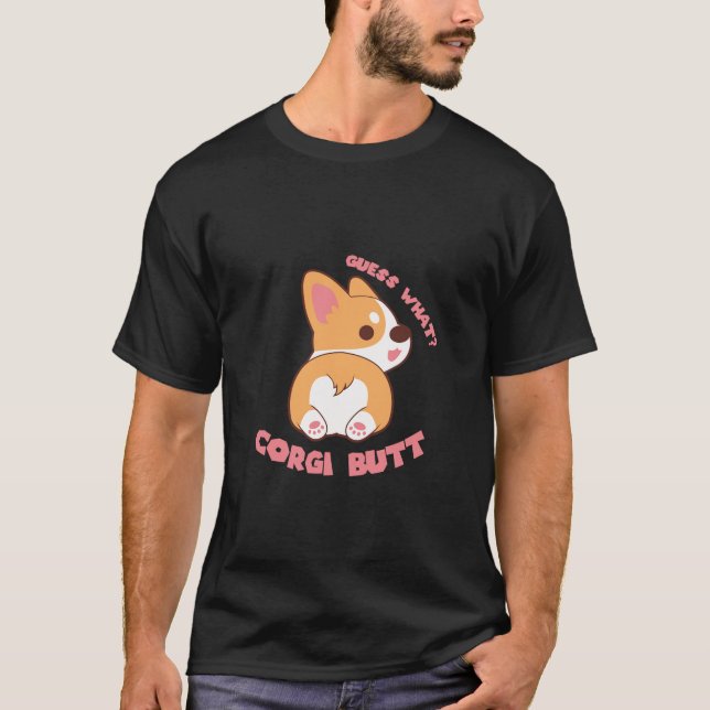 T-shirt Devinez Ce Corgi Butt Funny Dog Lover Cadeau (Devant)