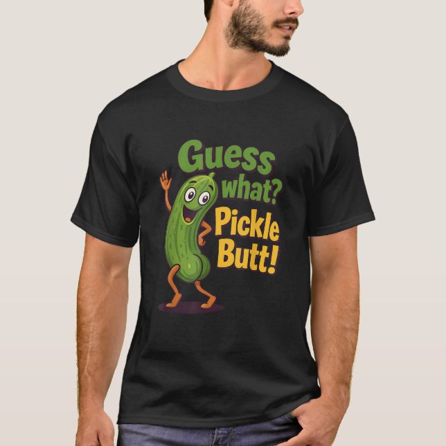 T-shirt Devinez Ce Pickle Butt Funny Concombre Pickle Plai (Devant)