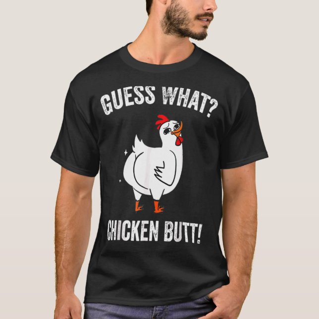 T-shirt Devinez Ce Poulet Butt Chicken Farm (Devant)