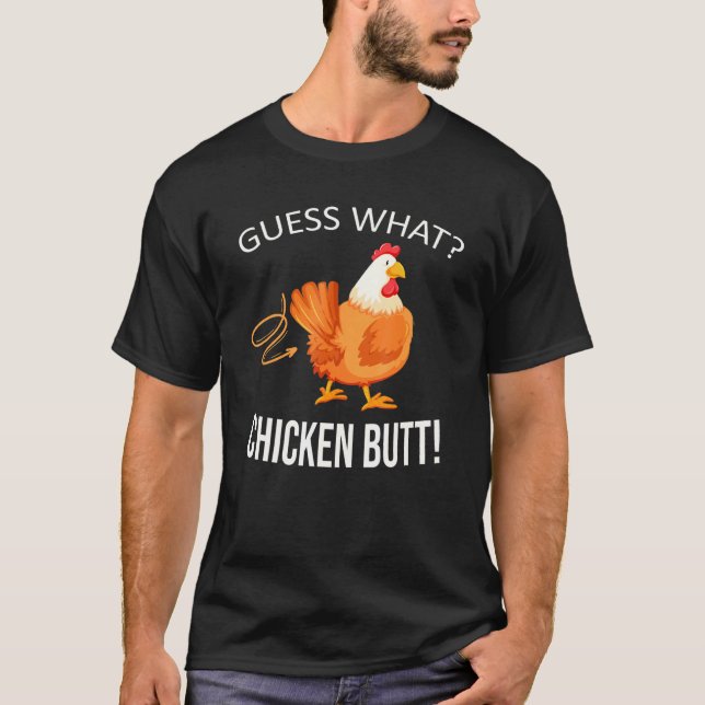 T-shirt Devinez ce poulet Butt Fermier ferme Animal poulet (Devant)