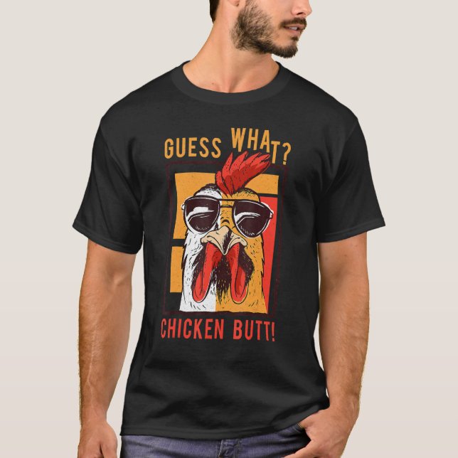 T-shirt Devinez ce poulet Butt Papa frères et soeurs Humou (Devant)