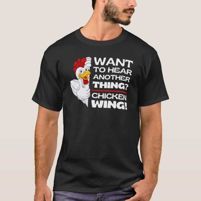 T-shirt Devinez l'aile de poulet  Blagues sur les poules M (Devant)