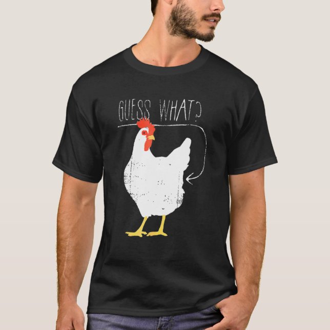T-shirt Devinez le derrière de poulet (Devant)