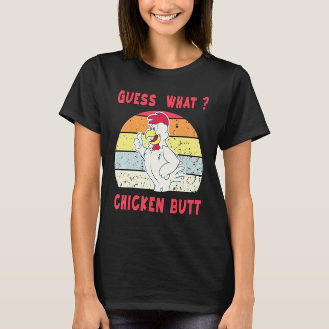 T-shirt Devinez quel animal de poule Butt (Devant)