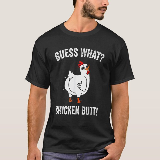 T-shirt Devinez quel animal est le derrière de poulet Mign (Devant)