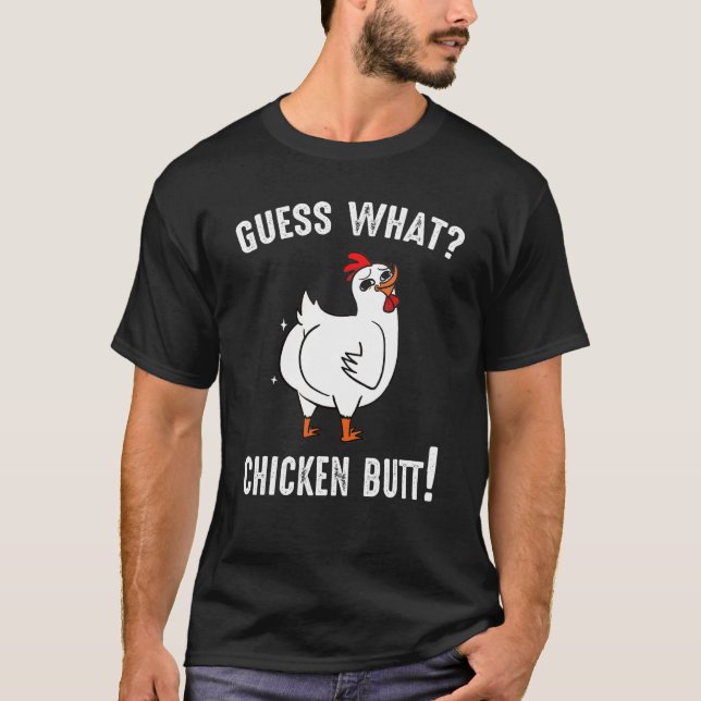 T-shirt Devinez quel animal est le derrière de poulet Mign (Devant)