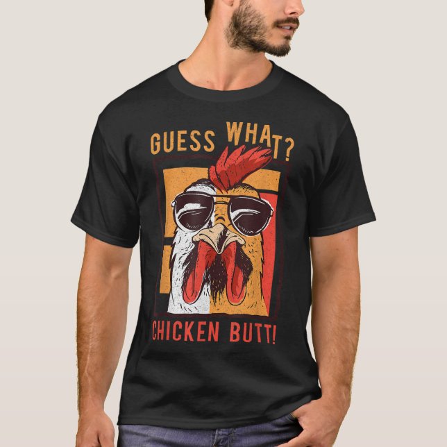 T-shirt Devinez Quel Beurre De Poulet ! Drôle PapaFrèresAm (Devant)