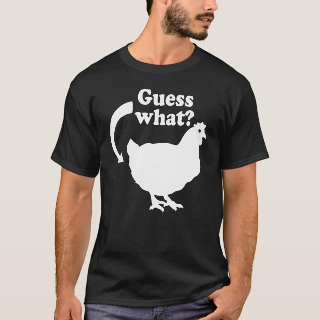T-shirt Devinez quel bouton de poulet (Devant)