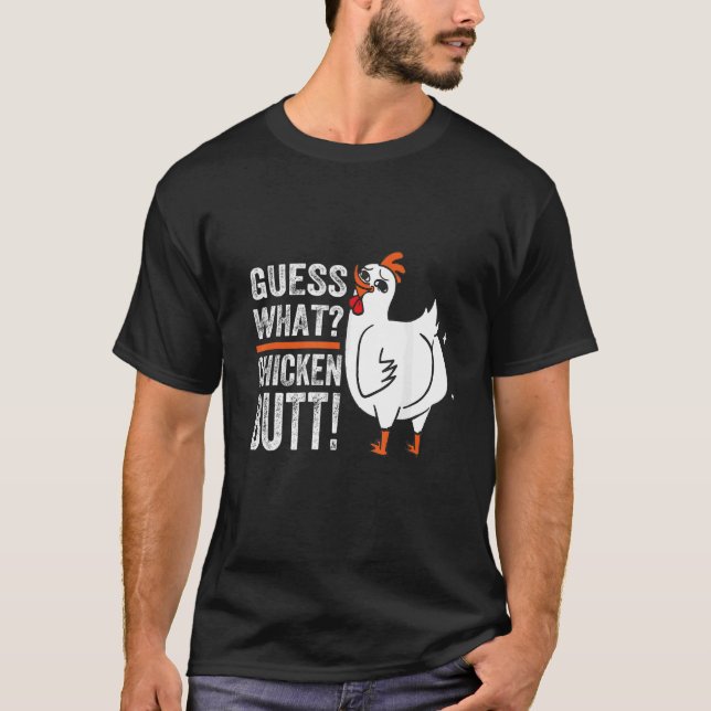 T-shirt Devinez quel bouton de poulet (Devant)