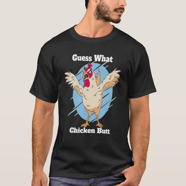 T-shirt Devinez quel bouton de poulet (Devant)