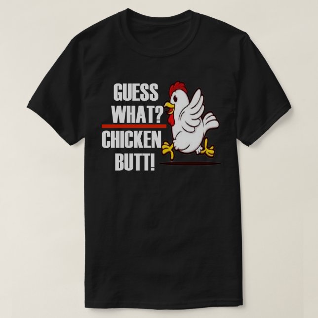 T-shirt Devinez quel bouton de poulet (Design devant)