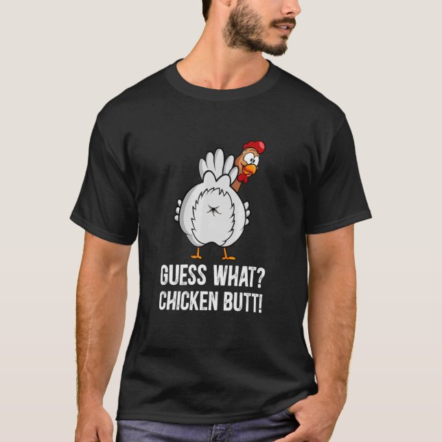 T-shirt Devinez quel bouton de poulet (Devant)