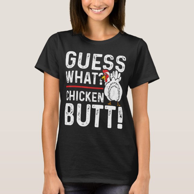 T-shirt Devinez quel design blanc de poule (Devant)