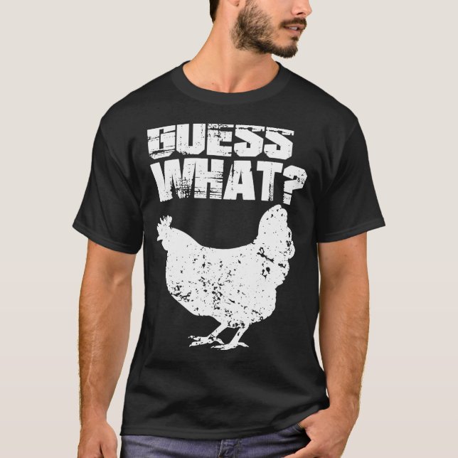 T-shirt Devinez quel design blanc de poule (Devant)