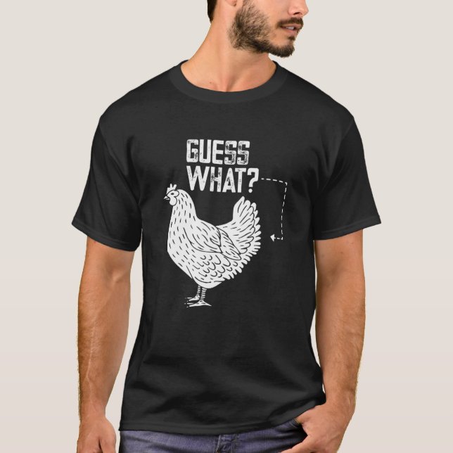 T-shirt Devinez quel design blanc de poule (Devant)