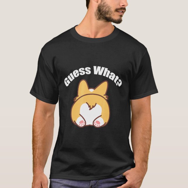 T-shirt Devinez quel Humour Corgi Butt (Devant)
