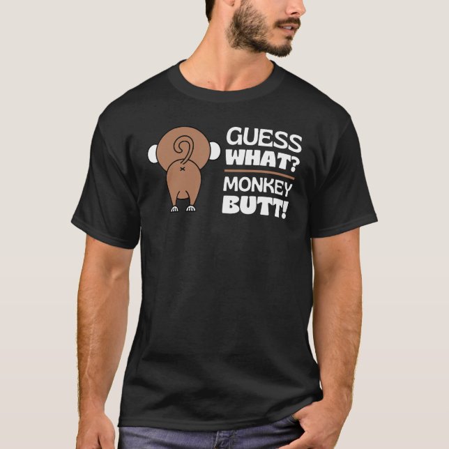 T-shirt Devinez quel singe Butt Funny Singe's Butts Monkey (Devant)