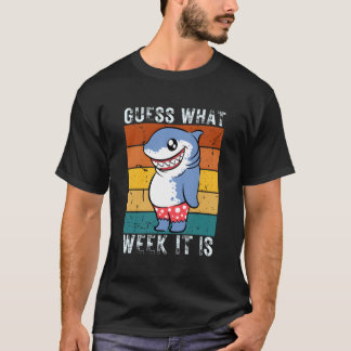 T-shirt Devinez Quelle Semaine C'Est Drôle Ocean Shark Ret