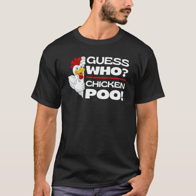 T-shirt Devinez Qui Poulet Poisson Poulets Plaisanteries M (Devant)