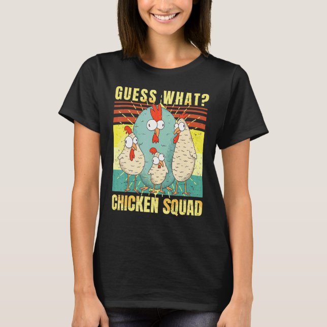 T-shirt Devinez quoi Chicken Squad - Rétro Vintage - (Devant)