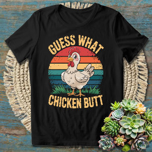 T-shirt Devinez quoi Citation de poulet drôle Humour hilar