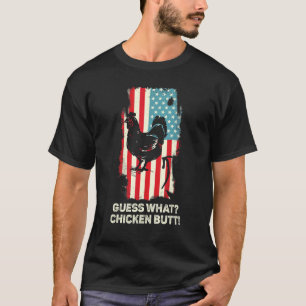 T-shirt Devinez quoi Cul de poulet Blague de poulet Rétro