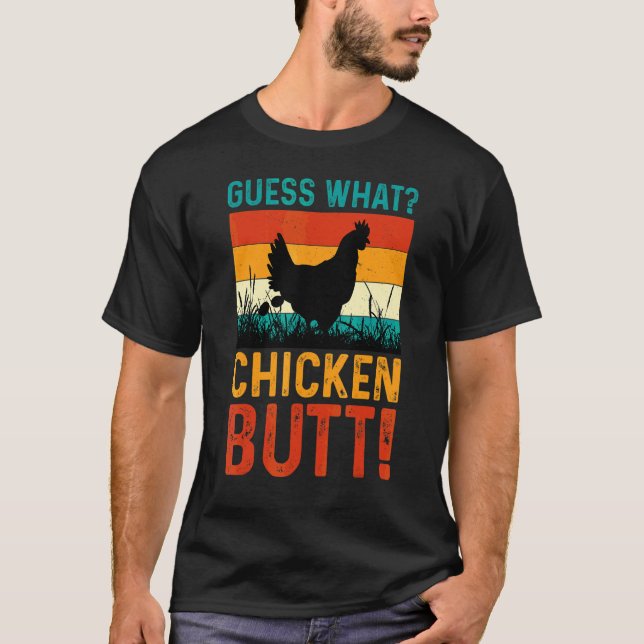 T-shirt Devinez quoi Cul de Poulet Blanc (Devant)