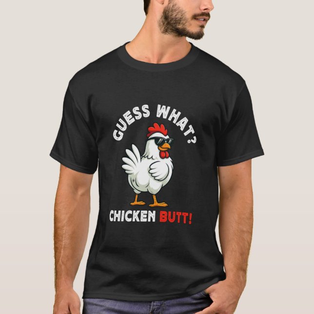 T-shirt Devinez quoi cul de poulet Mème drôle éleveur de p (Devant)