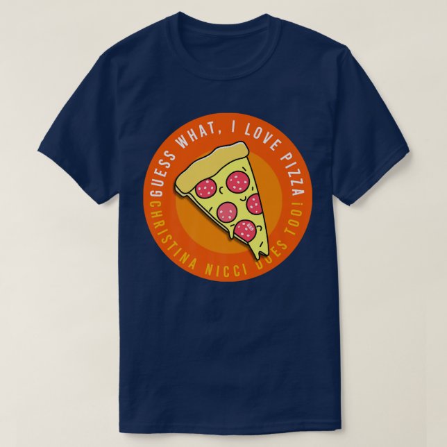 T-shirt Devinez quoi, j'aime pizza 888 (Design devant)
