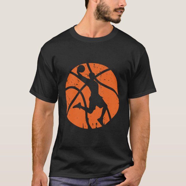 T-shirt Devis de basketball orange de tir actif (Devant)