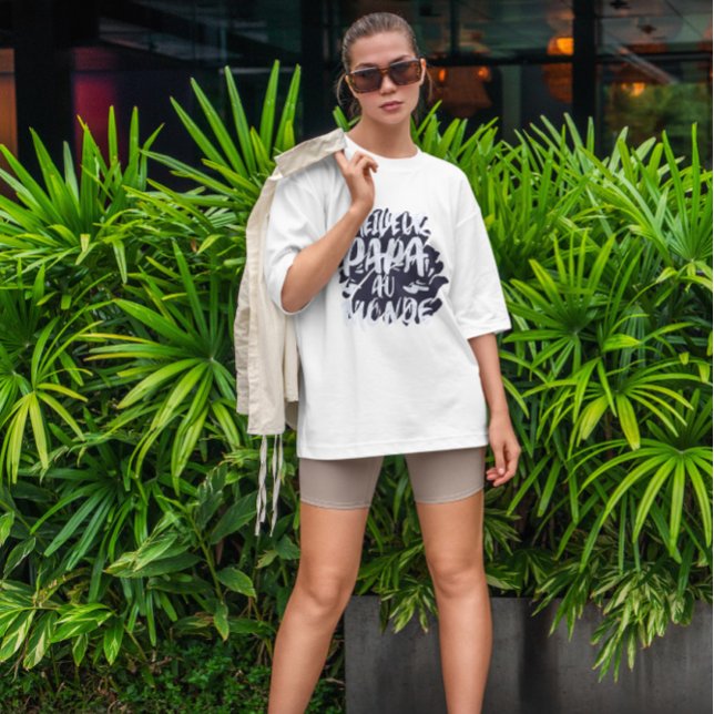 T-shirt Devis de meilleur papa français (Créateur téléchargé)