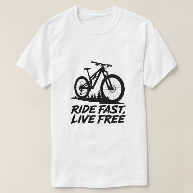T-shirt Devis de vélo d'aventure Conception de VTT (Design devant)